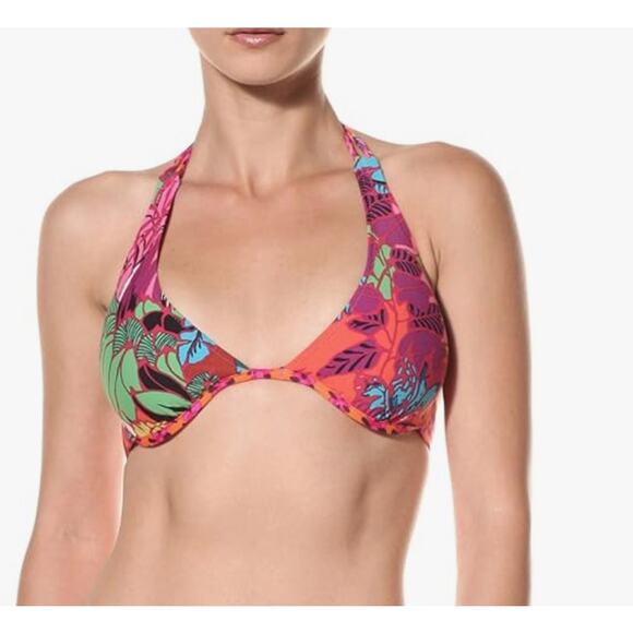 Nanette Lepore NWT Women's Bikini Wired Top Tassels Colorful Artsy Print Size L - Picture 1 of 11